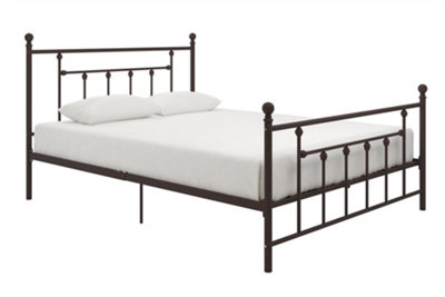 Manila metal bed in bronze colour, king
