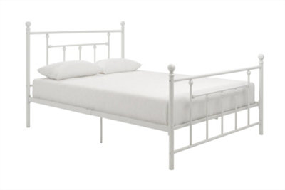 Manila metal bed in white, double