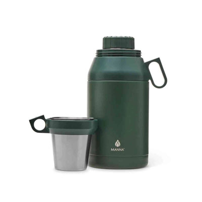 Manna 1.9L Vacuum Insulated Stainless Steel Stack Jug Green Flask with ...