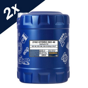 MANNOL 2x10L Hydraulic Oil 46 Fluid HLP 46 High Grade 20 Litres ISO 46 DIN 51524