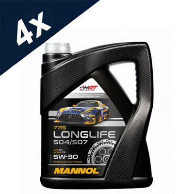 Mannol 4x5L Fully Synthetic Engine Oil Longlife 3 5w30 LL-04 AUDI VW 504/507 C3