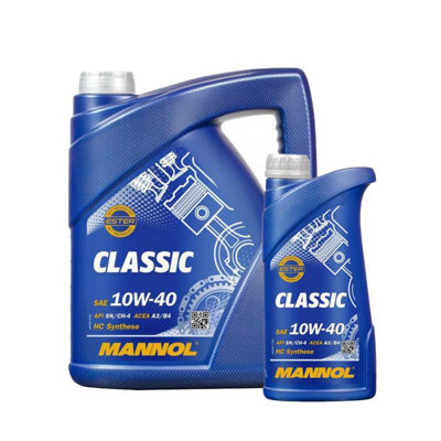 MANNOL 5+1L Classic Semi-Synthetic Engine Oil 10W-40 API SN/CH-4 ACEA ...