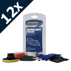 Mannol Dull Headlight Restoration Kit Car Headlamp Yellow Lenses Cleaner x12