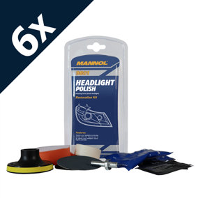Mannol Dull Headlight Restoration Kit Car Headlamp Yellow Lenses Cleaner x6