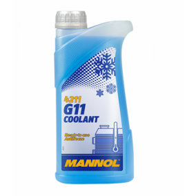 MANNOL G11 Coolant Ready To Use Antifreeze Fluid Blue SAE J1034 1L Bottle