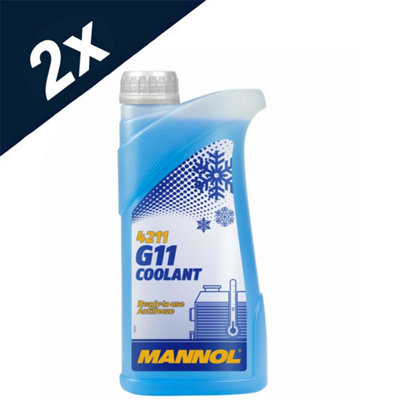 MANNOL G11 Coolant Ready To Use Antifreeze Fluid Blue SAE J1034 2x1L Tubes