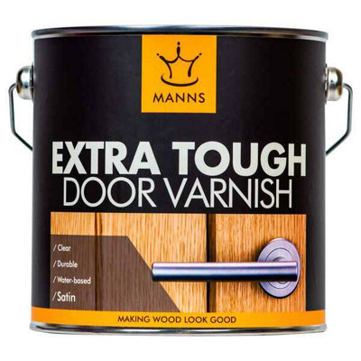 Manns Extra Tough Water Based Door Varnish 1Ltr - Satin Finish