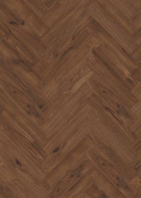 Manor Herringbone Water Resistant Laminate by Remland (Oak Chocolate Brown, Pack of 10)