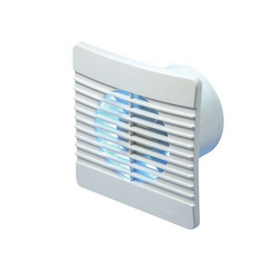 Manrose 4" Slimline Bathroom Fan With Humidistat 100mm White - FLAT100H