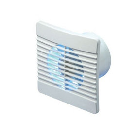 Manrose 4" Slimline Bathroom Fan With Humidistat 100mm White - FLAT100H