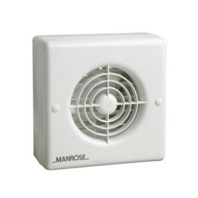 Manrose 4" Window Bathroom Fan With Automatic Shutters 100mm White - WF100A