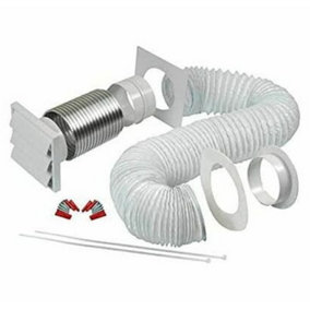 Manrose 41703W Tumble Dryer Venting Kit 100mm 4" with White Gravity Grille