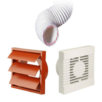 Manrose Extractor Fan Terracotta Gravity Vent Ducting Kit for Kitchens & Bathrooms