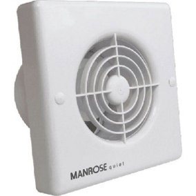 Manrose QF100P 4.8W Quiet Axial Bathroom Extractor Fan with Pullcord Switch