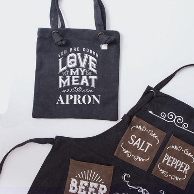 Mans Canvas Apron - Love My Meat - 4