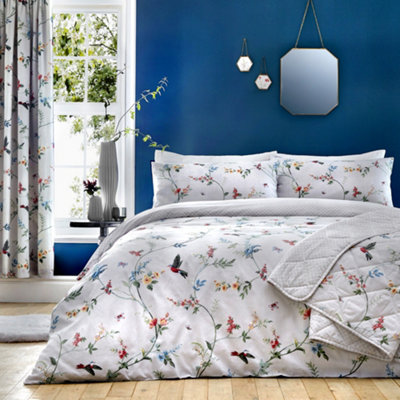 Mansfield Vintage Florals And Birds Print Duvet Cover Set