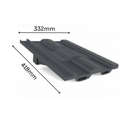Manthorpe Grey Castellated Roof Tile Vent & Adapter / Marley