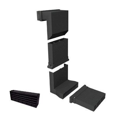 Manthorpe Telescopic Adjustable Underfloor Vent and Extensions Blue/Black Airbrick