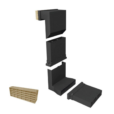 Manthorpe Telescopic Adjustable Underfloor Vent and Extensions Buff Airbrick