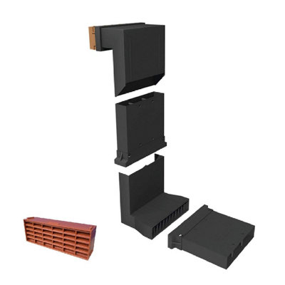 Manthorpe Telescopic Adjustable Underfloor Vent and Extensions Terracotta Airbrick