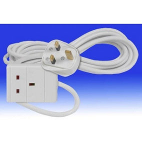MantraRaj 1 Way Gang Power Mains Extension Lead Cable 3M Metre British Approved 13A Amps Extension Lead Power Socket