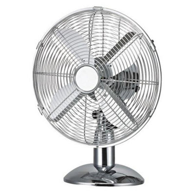 MantraRaj 12 Inch Metal Desk Fan Chrome Electric Fan With 3 Speed ...