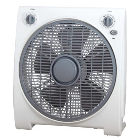 MantraRaj 12" Oscillating Compact Powerful Box Fan 360 Air Circulation With Timer Heavy Duty 3 Speed Settings Cooling Floor Fan