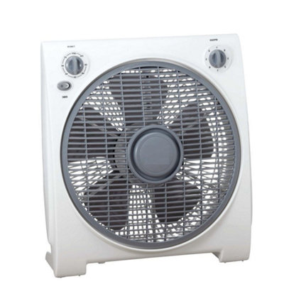 MantraRaj 12" Oscillating Compact Powerful Box Fan 360 Air Circulation With Timer Heavy Duty 3 Speed Settings Cooling Floor Fan