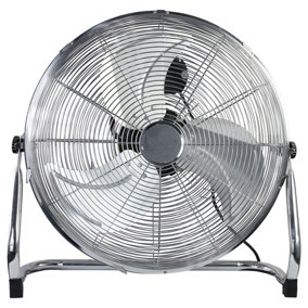 MantraRaj 16 Inch Heavy Duty Chrome Floor Fan With 3 Speeds Adjustable Head Standing Pedestal Fan Powerful Circulation Cooling Fan