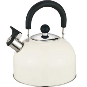 MantraRaj 2.5 Liter Stainless Steel Whistling Kettle Stovetop Kettle with Phenolic Handle Teapot Coffeepot Cream