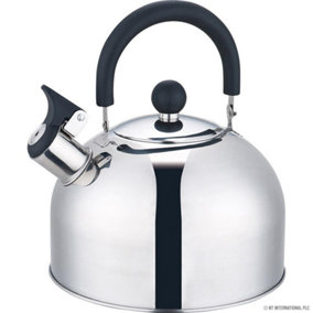 MantraRaj 2.5L Silver Whistling Kettle Stainless Steel Metalic Tea kettle Teapot with Cool Touch Ergonomic Handle Induction Kettle