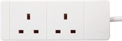 MantraRaj 2 Gang 5M Extension Socket Lead White 5 Meter 2-Way Extension ...