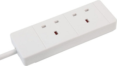 MantraRaj 2 Gang 5M Extension Socket Lead White 5 Meter 2-Way Extension ...