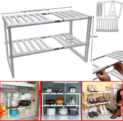 Expandable under deals sink storage rack