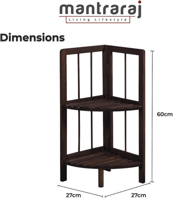 Corner shelf dark shop brown