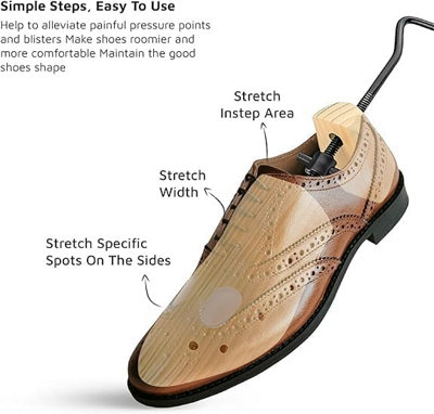 MantraRaj 2 X Men Shoe Stretchers Expander for Men Gents Pine Wood Stretchers Shoe Tree Stretcher for All Shoe Types Size 6 12