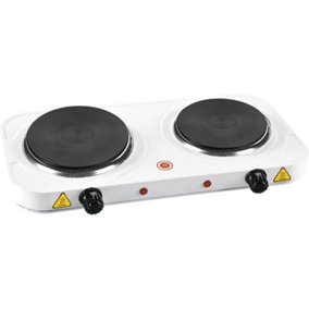 MantraRaj 2000W Double Hot Plate for Flexible & Precise Table Top Cooking Double Electric Hotplate 2 Ring Hobs Cast Iron Plates