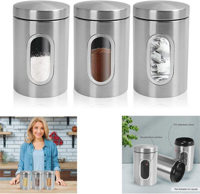 MantraRaj 3 PC Kitchen Canister Set Food Storage Container Set ...