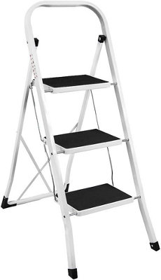 MantraRaj 3 Step Ladder Folding Step Stool Multi-Use Ladder for Household, Kitchen, Office Heavy Duty Handgrip Anti Slip Pedal