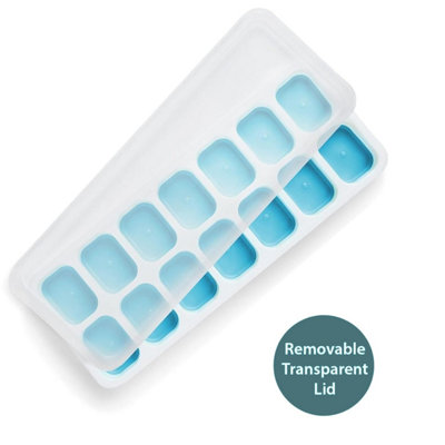 MantraRaj 3pk Silicone Ice Cube Trays with Non-Spill Lids Easy to Remove Ice Cube Tray With Ice Tongs