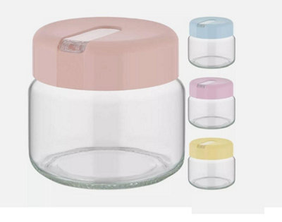 MantraRaj 4 Pack Glass Storage Jar With Lids 400ml Kitchen Food Storage ...