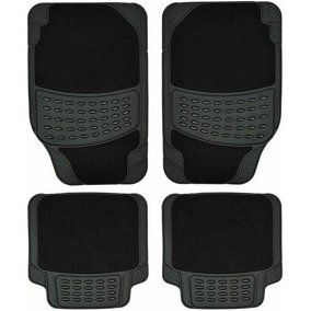 MantraRaj 4 Piece Rubber Car Mat And Carpet Front And Rear Car Mat Floor Mat Universal Non-Slip Heavy Duty for Cars SUV Truck and