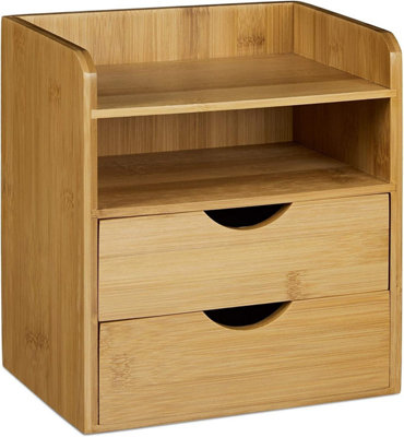 MantraRaj 4-Tier Bamboo Desktop Organizer Mini Wooden Tabletop Storage ...