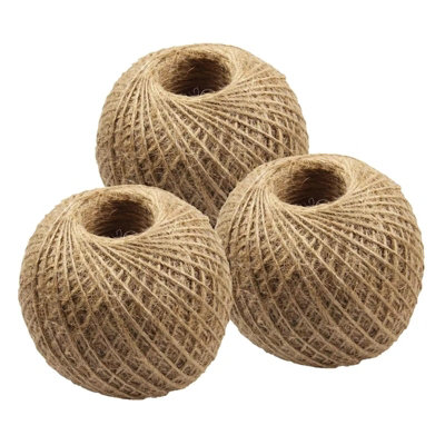 MantraRaj 40m String Jute Twine Wrap Gift Hemp Rope Pack of 3 Natural Brown Garden Outdoor Plant Support String