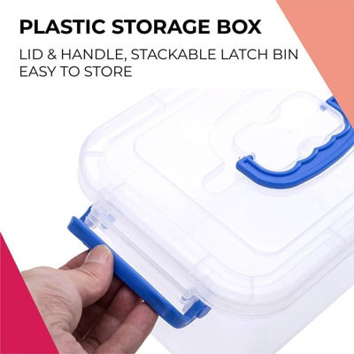 MantraRaj 55L Heavy-Duty Clear Plastic Storage Box with Lid & Wheels ...