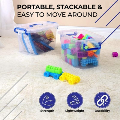 MantraRaj 55L Heavy-Duty Clear Plastic Storage Box with Lid & Wheels ...