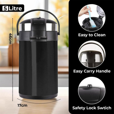 Airpot Vacuum Flask Litre Liter Vacuum Flask Stainless Steel Dennyshop UK   Denny Shop UK