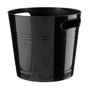 MantraRaj 6 Litre Plastic Handy Plastic Bin Basket Waste Paper Bin Trash Can Lightweight Rubbish Bin (Black)