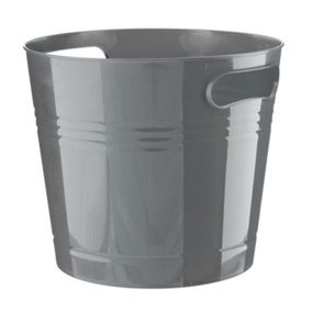 MantraRaj 6 Litre Plastic Handy Plastic Bin Basket Waste Paper Bin Trash Can Lightweight Rubbish Bin (Grey)