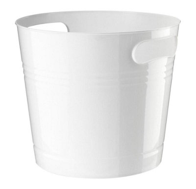 MantraRaj 6 Litre Plastic Handy Plastic Bin Basket Waste Paper Bin Trash Can Lightweight Rubbish Bin (White)